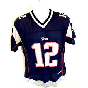New England Patriots Tom Brady Blue Jersey Size Large Youth